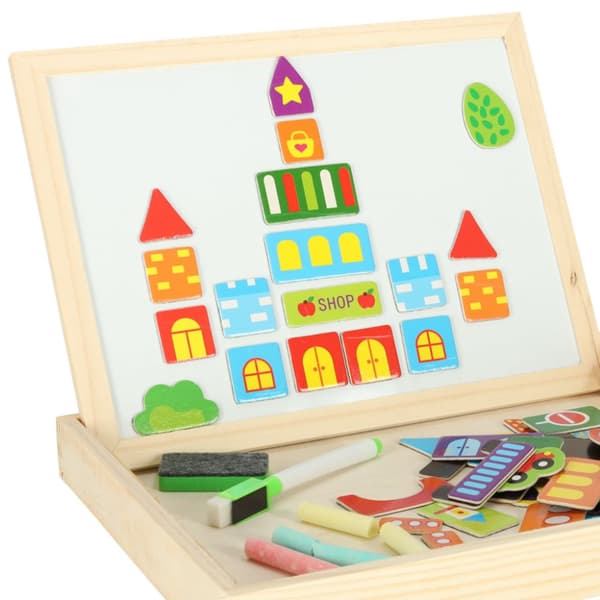 Magnetisk multifunktionell svart tavla city + krita markörsvamp