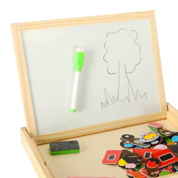 Magnetisk multifunktionell gårdskrittavla + krita, markör och svamp