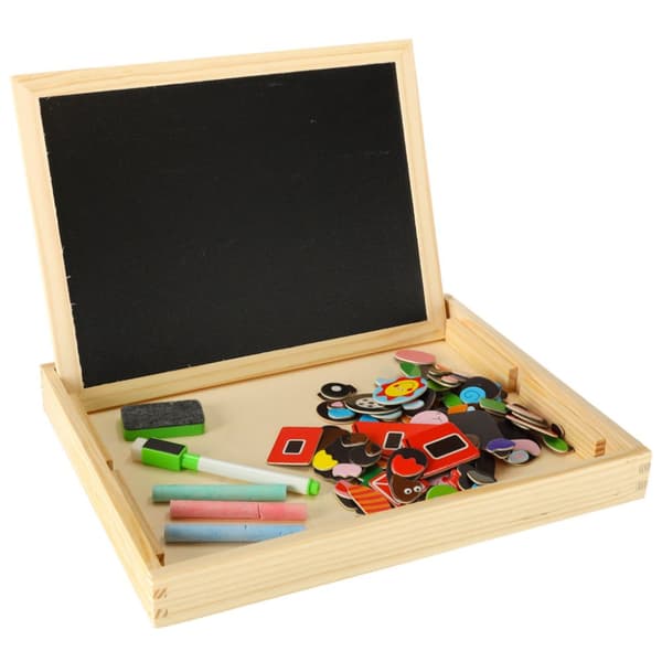 Magnetisk multifunktionell gårdskrittavla + krita, markör och svamp