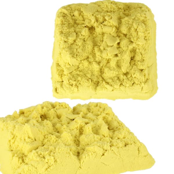 Kineettinen hiekka 1 kg keltaisessa pussissa