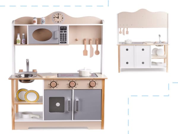 Træ børnekøkken MDF LULILO KUKETO tilbehør 85cm