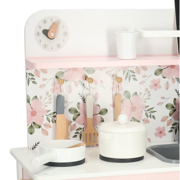 Puinen lasten keittiö LULILO FLORA pinkki
