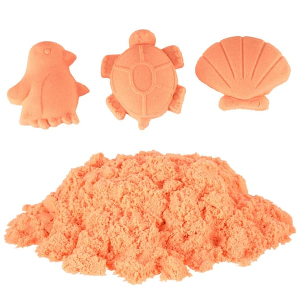 Kineettinen hiekka 1kg oranssissa pussissa