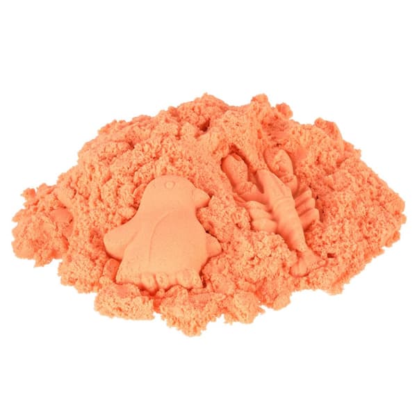 Kineettinen hiekka 1kg oranssissa pussissa