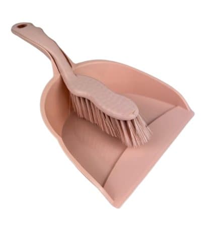 Borste och sopskåp set - rosa