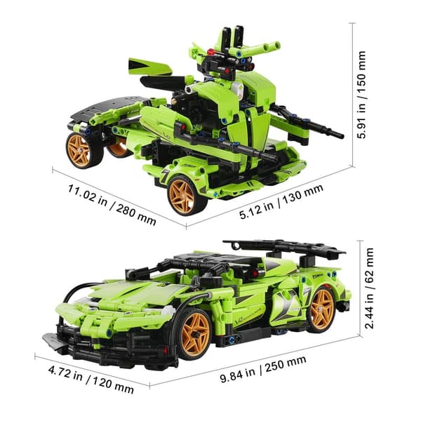 RC Bil/Robot Byggesæt, STEM Programmering, Nem at Bygge,Grøn
