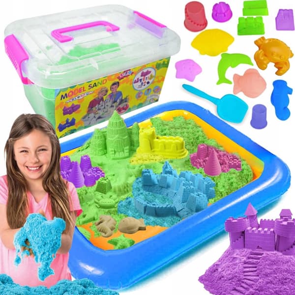 KINETISK SAND 3kg LISTER + POOLSANDLÅDA XXL