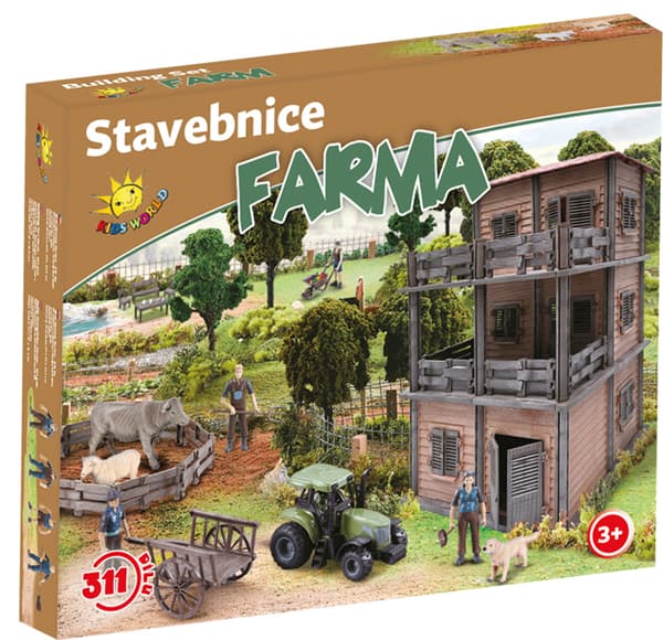Bondegård med dyr - kreativt sæt 311 elementer, realistiske figurer!