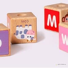Trætog store pædagogiske alfabetklodser ECOTOYS