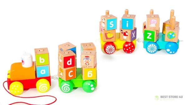 Trætog store pædagogiske alfabetklodser ECOTOYS