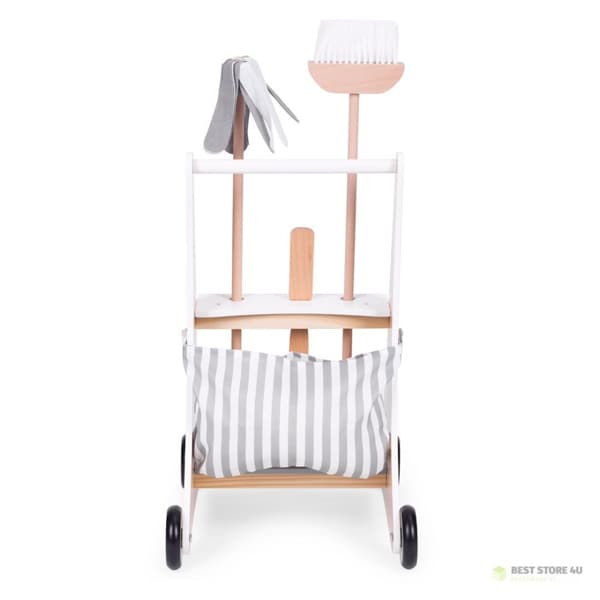 Puinen siivoussettivaunu beige ECOTOYS