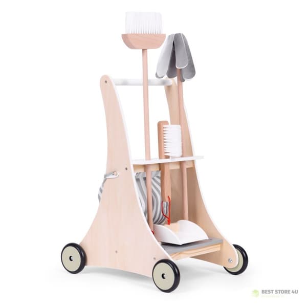 Puinen siivoussettivaunu beige ECOTOYS