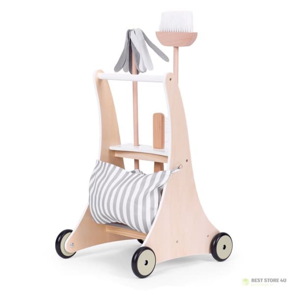Puinen siivoussettivaunu beige ECOTOYS