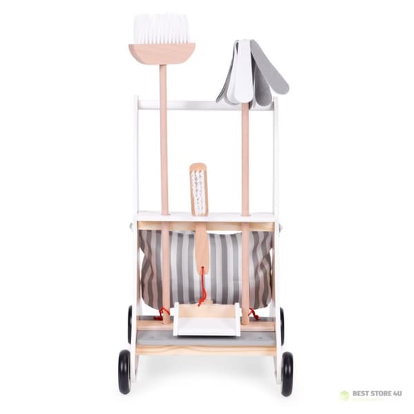 Puinen siivoussettivaunu beige ECOTOYS