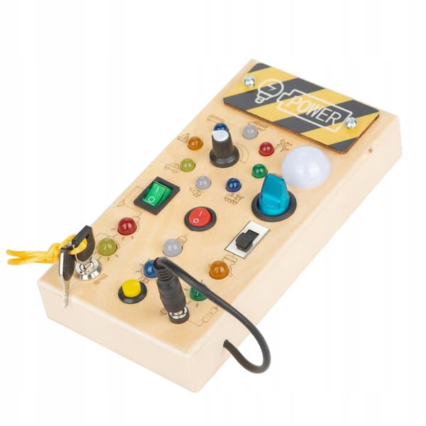MONTESSORI Aistitaulu PUINEN Manipuloiva LED-valokytkin
