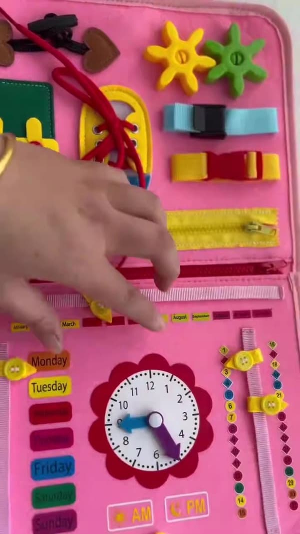 Montessori-tavla UTBILDNINGSRESVÄSKA Sensorisk för BARN Manipulativ