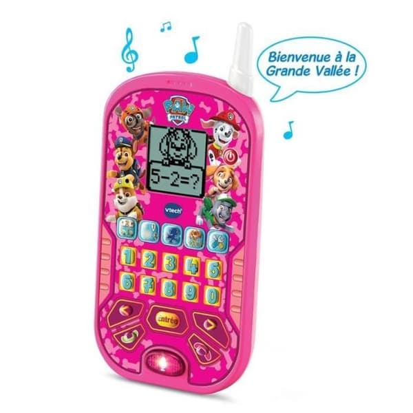 VTECH - PAW PATROL - Rosa Pedagogisk Smartphone - 6 Pedagogiska Aktiviteter - Samtal och Röstmeddelanden