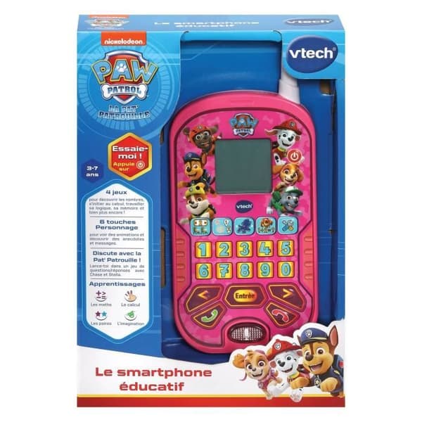 VTECH - PAW PATROL - Rosa Pedagogisk Smartphone - 6 Pedagogiska Aktiviteter - Samtal och Röstmeddelanden