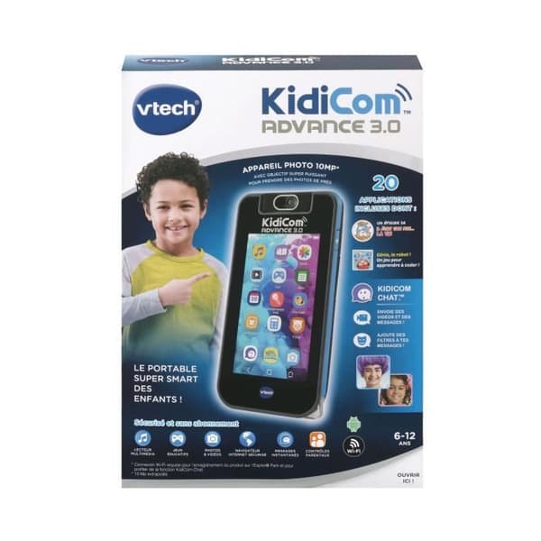 VTECH - KidiCom Advance 3.0 - Svart - Högteknologiska funktioner - 6-12 år