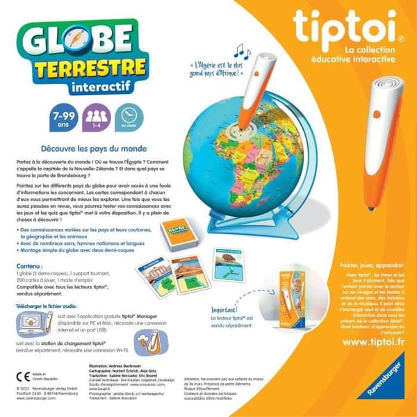 Ravensburger tiptoi interaktiv jordglob - 4005556001910 - Från 7 år