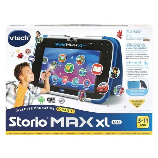 VTECH - Konsol Storio Max XL 2.0 7 Blå - Pedagogisk surfplatta för barn 7 tum