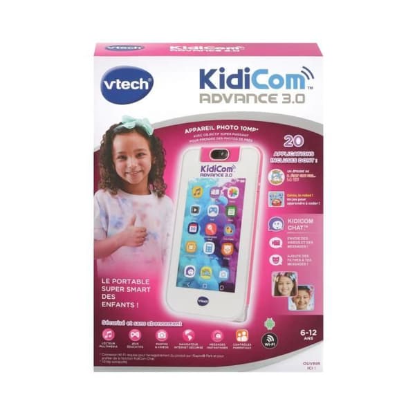 VTECH - KidiCom Advance 3.0 - Vit - Högteknologiska funktioner - Uppladdningsbart batteri - 6-12 år