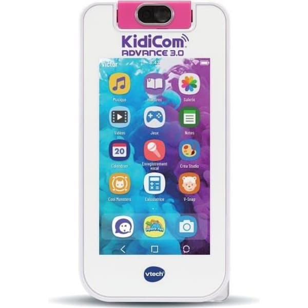 VTECH - KidiCom Advance 3.0 - Vit - Högteknologiska funktioner - Uppladdningsbart batteri - 6-12 år Rosa