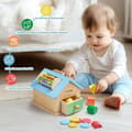 Miniatyrbillede 3 af 6: Montessori trælegetøj/pædagogisk legetøj – 5-i-1 træform og stablingsspil | Pædagogiske legematerialer til 1-3 år | Naturligt og sikkert