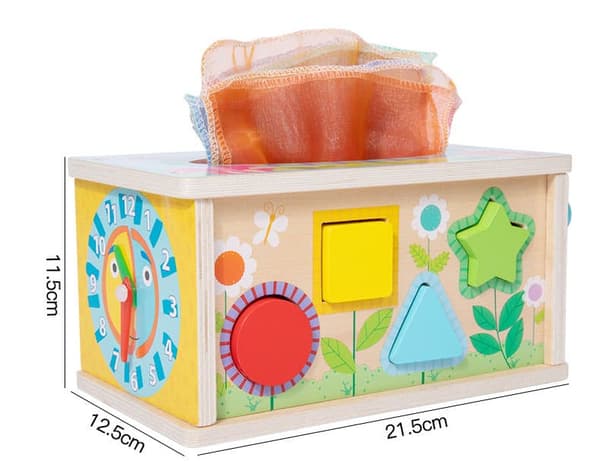 Lollanda 6-in-1 Montessori puinen varhaisen oppimisen lelu – aisti- ja keskittymisharjoittelua harjoittava opetuslelu – yli 3-vuotiaille lapsille