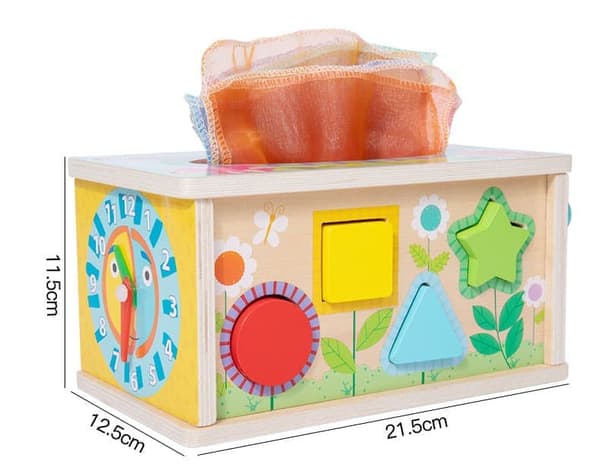 Lollanda 6-in-1 Montessori puinen varhaisen oppimisen lelu – aisti- ja keskittymisharjoittelua harjoittava opetuslelu – yli 3-vuotiaille lapsille