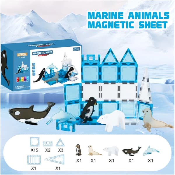 Magnetiska byggdelar, 27 stycken, högkvalitativt ABS-plast,X5208 27ST