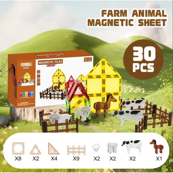 Magnetiska bitar, 30 st, främjar fantasin,X5207 30ST