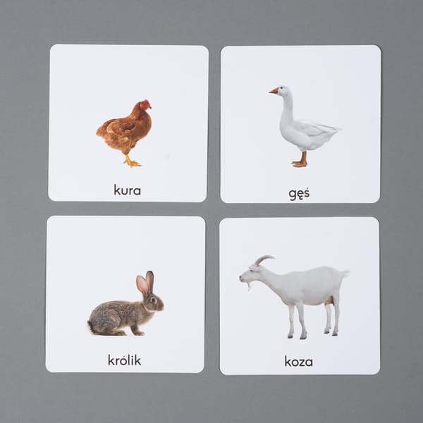 Montessorikort LANDBRUGSDJUR + memo