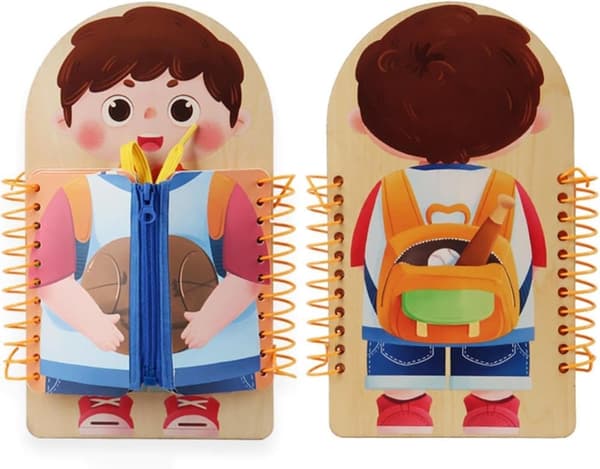 OBOSOE Barn Buasy Board Tidig utbildning med kläder spänne blixtlås slips skor liv färdigheter Montessori leksak för barn födelsedagsgåva
