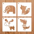 Miniatyrbillede 3 af 7: OBOSOE 16 stykker stencils med dyretema yard genanvendelige maleri stencils til scrapbog tegning sporing DIY gulv stof dekorationer