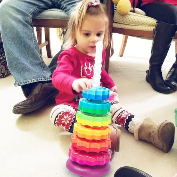 OBOSOE Spinning Stacking Legetøj, Spin Toy ABS Plast og Farve Regnbue Design, Fokus på Børn Pædagogisk og Interaktiv Læring Stack Legetøj