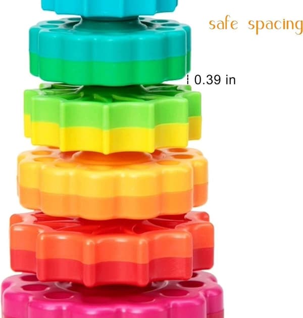 OBOSOE Spinning Stacking Legetøj, Spin Toy ABS Plast og Farve Regnbue Design, Fokus på Børn Pædagogisk og Interaktiv Læring Stack Legetøj