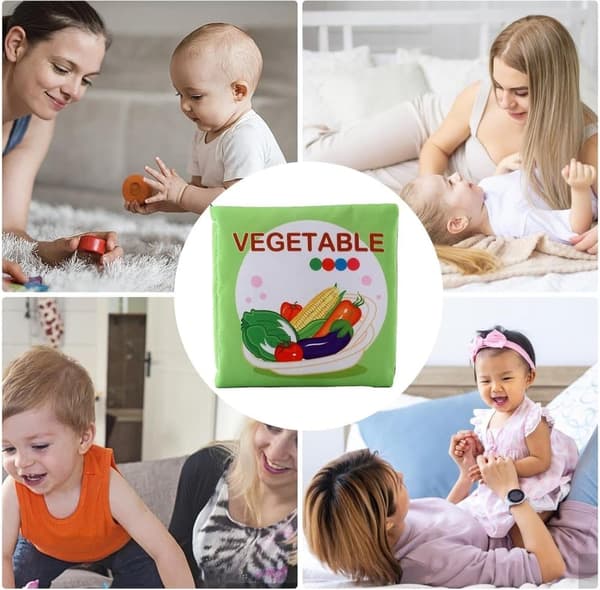 Sensorisk Tyggevenlig Badebog til Babyer - Vandtålig Aktivitetsbog med Knitrelyde & Tosproget Indhold | Blød Tandkønslegetøj + Forælder-Barn-Interakti