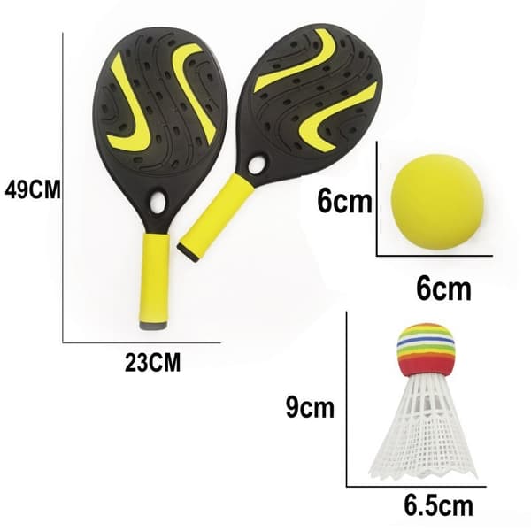 Raket med skumboll och badmintonboll – Lumarko strand- och trädgårdsset!
