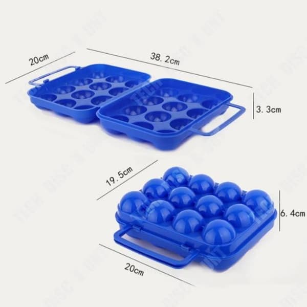 TD® Utomhuscamping special ägglåda 12-pack Bärbar ägglåda äggklämma anti-trasig äggbricka