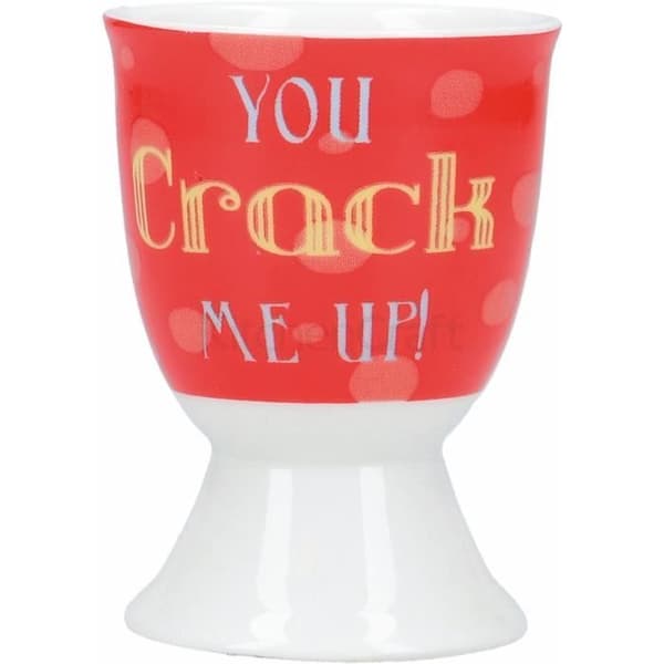 KitchenCraft äggkopp You Crack Me Up! 5 x 7 cm vit/rött porslin