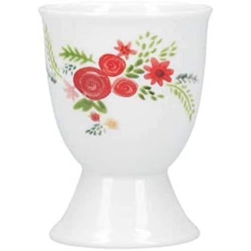 KitchenCraft äggkopp blommor 12 x 17 x 22 cm vitt porslin