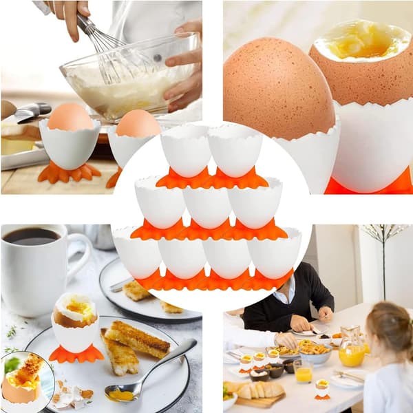 9 äggkoppar tecknade äggformar mjukkokta äggkoppar lämpliga för frukost brunch mjukkokta ägg (vita)
