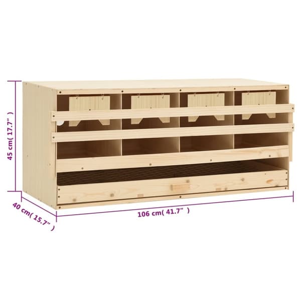 vidaXL Värprede 4 fack 106x40x45 cm massiv furu