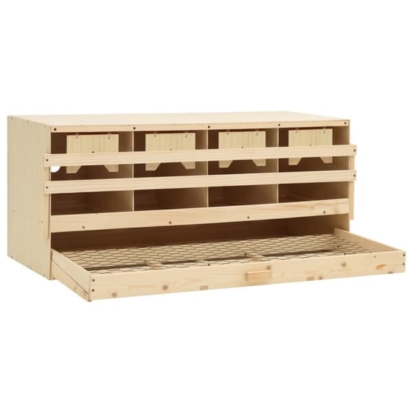 vidaXL redekasse til høns med 4 rum 106x40x45 cm massivt fyrretræ