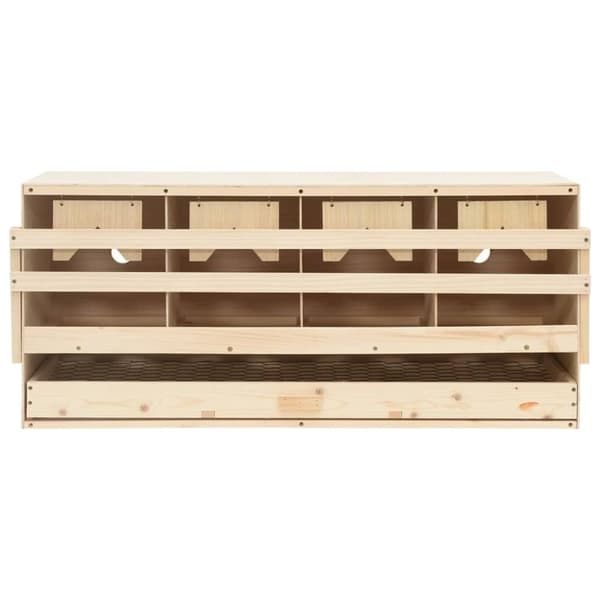 vidaXL redekasse til høns med 4 rum 106x40x45 cm massivt fyrretræ