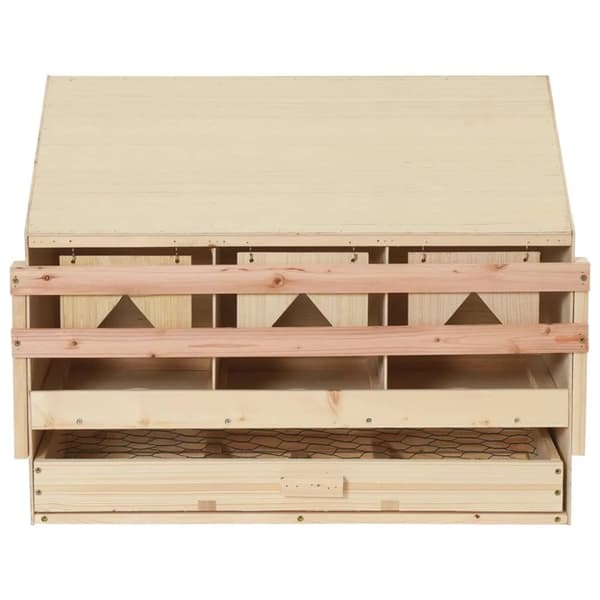 vidaXL redekasse til høns med 3 rum 72x33x54 cm massivt fyrretræ