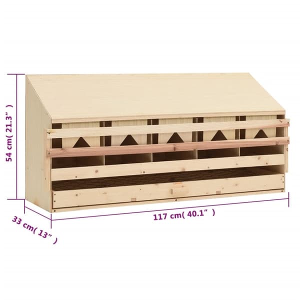 vidaXL Kanan munintapesä 5 osastoa 117x33x54 cm mänty