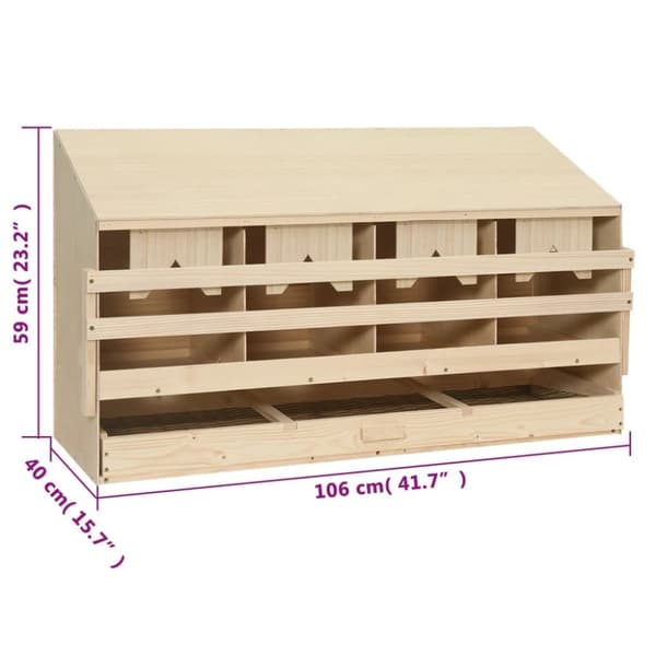 vidaXL Kanan munintapesä 4 osastoa 106x40x59 cm mänty