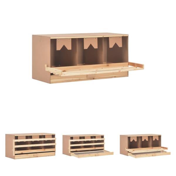 The Living Store Värprede 3 fack 96x40x45 cm massiv furu -  Äggkläckningsmaskiner